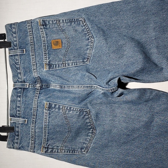 Carhartt Relaxed‎ Fit 100% cotton leather patch men's jeans US size 33 x 30 - Picture 4 of 8